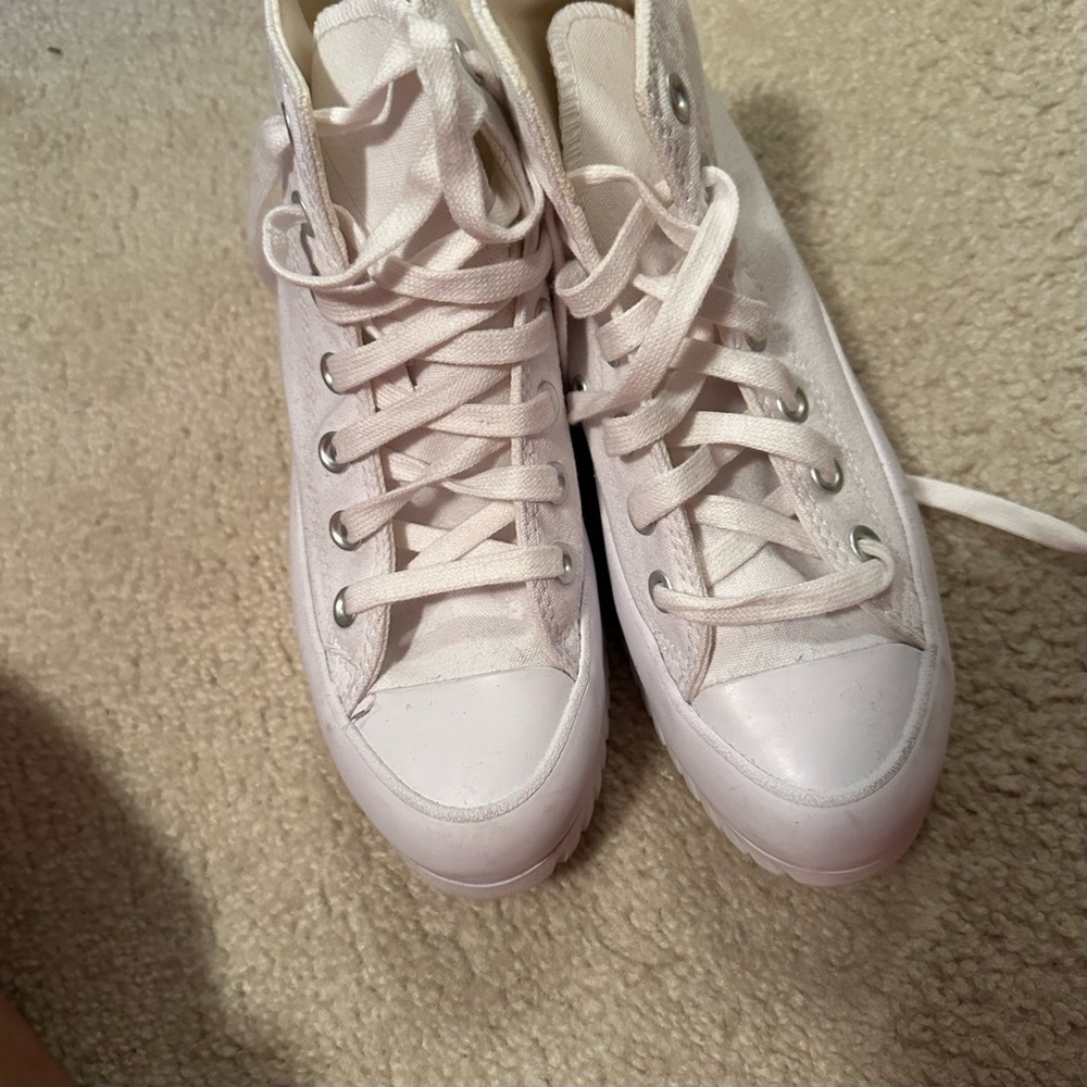 Converse White High-Top Sneakers with Rubber Toe Caps
